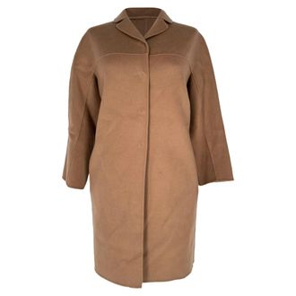 Max Mara S Max Mara Single-Breasted Coat in Brown Wool