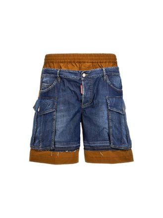 Dsquared2 Multicolor Denim Bermuda Shorts