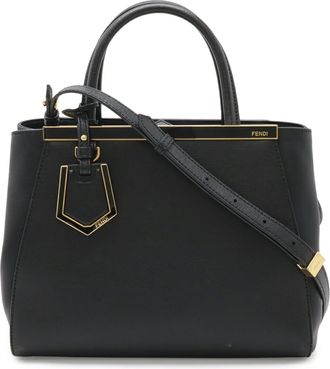 Fendi Black Leather Handbag Shoulder Bag Tote Bag (Pre-Owned)