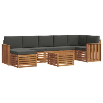 vidaXL Conjunto De Sof&aacute;s De Exterior 8 Pcs Natural Y Antracita Vidaxl
