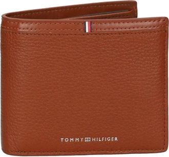 Tommy Hilfiger Leren portemonnee met stiksels - Bruin