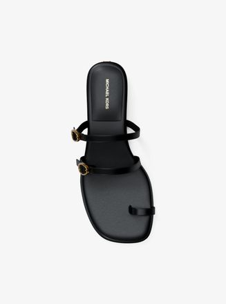 Michael Kors Kya Leather Flat Sandal