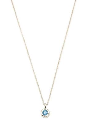 Classicharms Skyler Molten Solitaire Cubic Zirconia Pendant Necklace in Gold/blue at Nordstrom