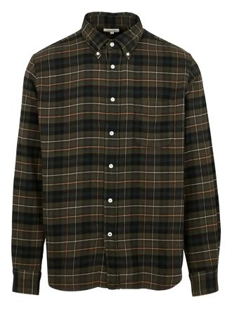 Hartford checked button-down shirt - men - Fabric - S - Green