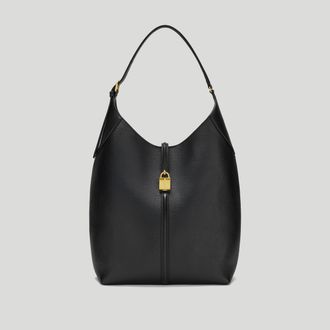 DeMellier The Large Siena Bucket in Black Small Grain Leather Shoulder bag