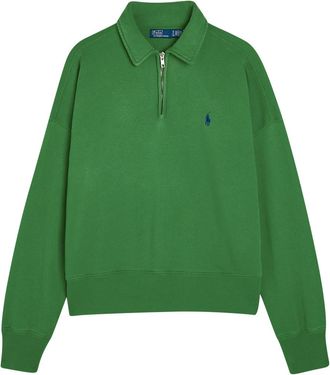 Polo Ralph Lauren Logo-embroidered Cotton-blend Polo Sweatshirt - Green - S (UK8-10 / S)