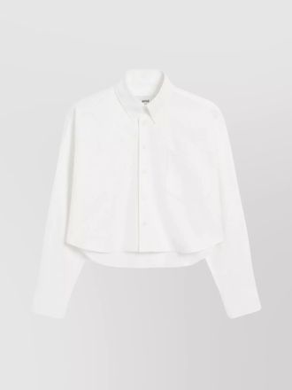 Ami cropped cotton shirt long sleeves