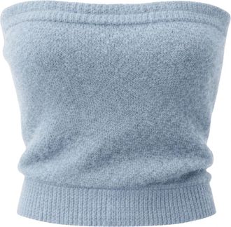 Americandreams Tessi Bandeau Alpaca Top - Dames - Tops zonder mouwen - Blauw - S - Tops