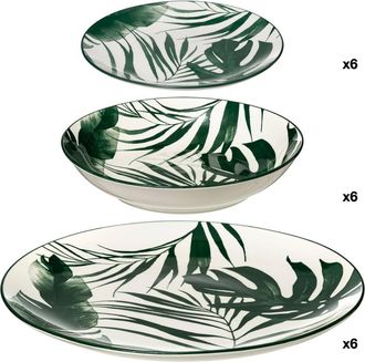 Secret de Gourmet 18 Piezas Servicio Palme Blanco Verde - Sg Secret De Gourmet
