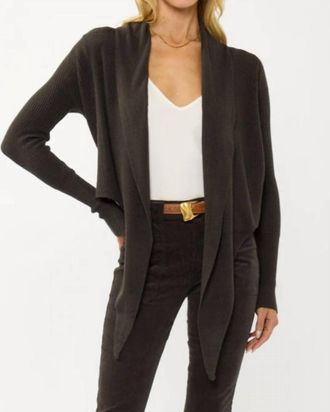 Lovestitch Willa Tie Front Sweater In Brown