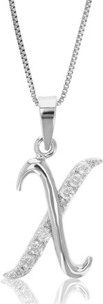 Vir Jewels Pick Your Letter!.925 Sterling Silver Alphabet Pendant 1/8 cttw Diamond