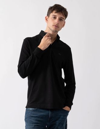 Lacoste Mens Lacoste Mens Long Sleeve Polo - Black 031 - Size: 38