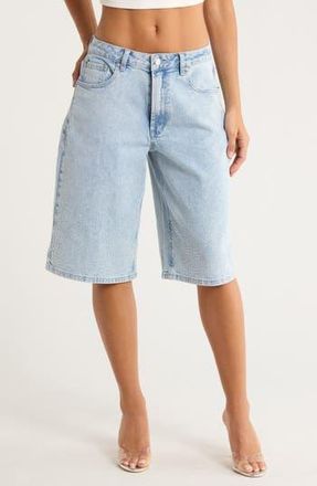AFRM Low Rise Denim Bermuda Shorts in Cristal Blue Wash at Nordstrom Rack, Size 24