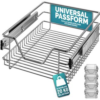 Deuba Casaria Cestello Estraibile Sottolavello Cassetto Telescopico Metallo Guide Scorrevoli 20kg 30cm / 40cm / 50cm / 60cm 40cm. Set Of 4 (en)