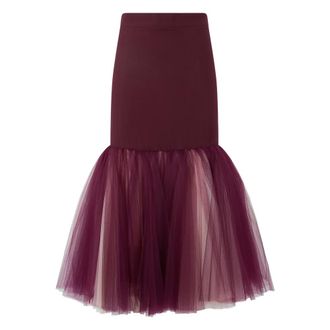 Moschino Pencil Skirt with Elegant Ruffle - female - Moschino - Midi Skirts - Brown - S - Skirts