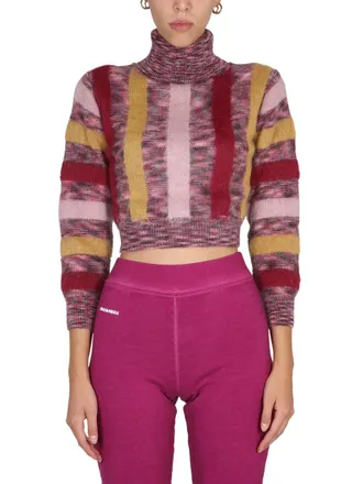 Dsquared2 Cropped Mohair Blend Sweater - Multicolor