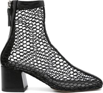 Souliers Martinez Firme 65mm mesh ankle boots - women - Calf Leather/Fabric/Fabric/Calf Leather/Calf Leather/Rubber - 36 - Black
