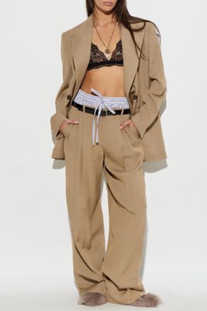 Dolce & Gabbana Trousers With Belt, Womens, Beige