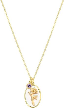 Set & Stones Katrina Birth Flower and Birthstone Charm Necklace in Gold /June at Nordstrom