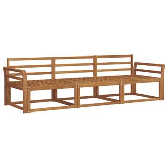 vidaXL Conjunto De Sof&aacute;s De Exterior 3 Pcs Natural Vidaxl