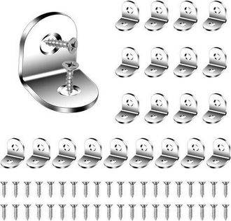 OEM Juego De 22 Escuadras De Acero Inoxidable - Jinfgerne - Escuadras En Forma De L Con Tornillos Para Muebles, Ideales Para Almacenamiento Y Estabilidad