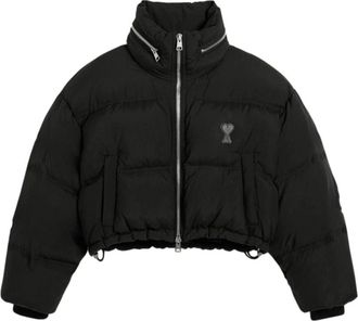 Ami Zwarte Casual Nylon Jas - Dames - Winterjassen - Zwart - S - Nylon - Jassen