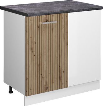 Vicco Armario De Esquina R-line, Roble Artesanal, 86 Cm, Et Antracita