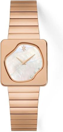Vanna Astra Gemstone and Diamonds Watch in White Pearl-Rose Gold at Nordstrom