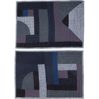 Thompson Street Studio Linen & Cotton Patchwork Placemat in Indigo at Nordstrom