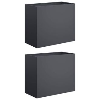 vidaXL Macetero De Jard&iacute;n 2 Uds. Gris Antracita 60 X 30 X 40 Cm Vidaxl