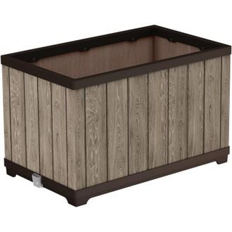 Keter Signature Rectangle Planter - Ashwood Brown