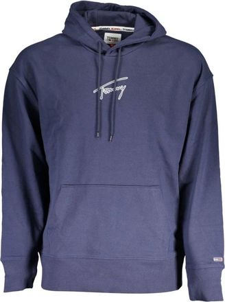 Tommy Hilfiger Blauwe Geborduurde Hoodie Stijlvol Ontwerp - Heren - Hoodies - Blauw - XL - Katoen - Hoodies & sweatvesten