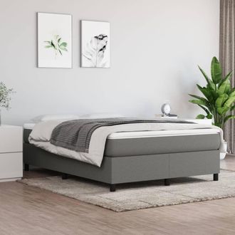 vidaXL Giroletto Senza Materasso Grigio Scuro 140x190 Cm Tessuto - Vidaxl