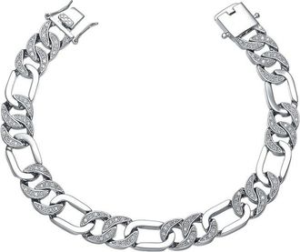 Rachel Glauber Plated Cz Link Chain Bracelet
