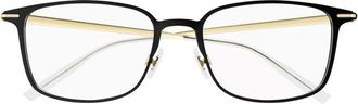 Montblanc MB0196OK002 Black-Gold Rectangle Eyeglasses - Black