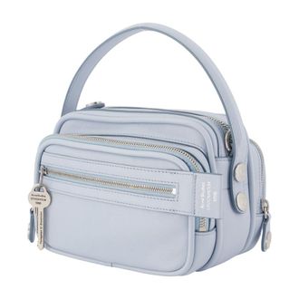 Acne Studios Unisex Camero Kit V Shoulder Bag Leather Blue Calfskin Shoulder-hobo-bags