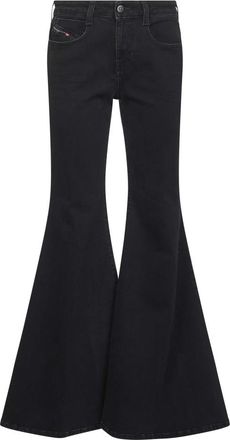 Diesel Zwarte Flare Slimme Been Jeans - Dames - Flared Jeans - Zwart - W29 - Katoen - Jeans