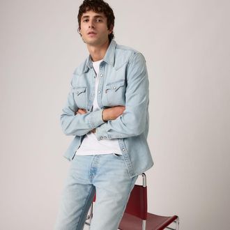 Levi's Barstow Standard Fit Western Shirt - Mens - 2XL - Blue