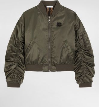 Dolce & Gabbana Nylon Canvas Bomber Jacket - Woman Multicolor 13 Years