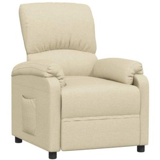 vidaXL Poltrona Reclinabile in Tessuto Crema vidaXL