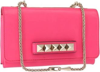 Valentino Pre-owned Leren Schoudertas - Dames - Vintage Clutch - Roze - ONE Size - Leer - Vintage