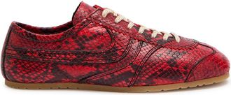 Dries Van Noten Dustin Python-effect Leather Sneakers - Red - 36 (IT36 / UK3)