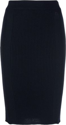 Tommy Hilfiger knit pencil skirt - women - Cotton/Lyocell/Wool - 32 - Blue
