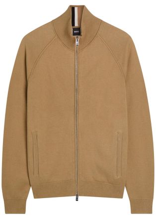 BOSS Boss Fine-knit Cotton and Wool-blend Cardigan - Khaki - Xxl