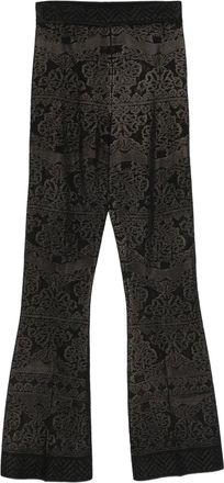 Twin-Set Pantaloni con stampa damascata - Nero