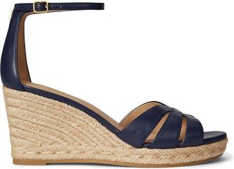 Ralph Lauren Leren sandalen met sleehak Nellie