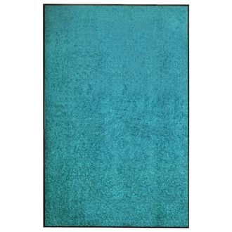 Berkfield Home Doormat Washable Cyan 120x180 cm in Black