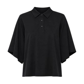 Hev&ograve; Polo Shirts, female, Black, Size: S Salice Top