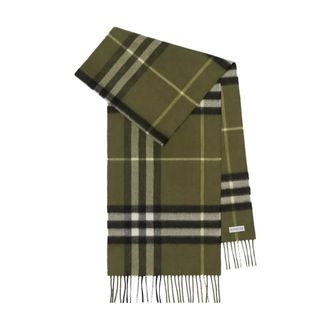 Burberry Winter Scarves, unisex, Green, Size: ONE SIZE Luxury Cashmere Scarf Olive Green