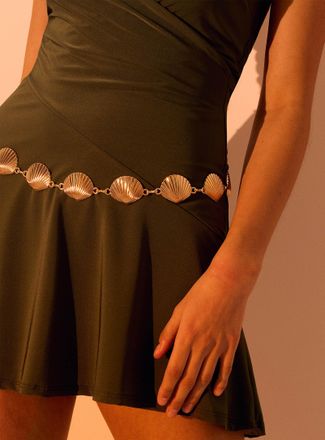 Simons Womens Shell metallic belt